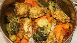RECETTE POUR PERDRE DU POIDS POULET AUX LÉGUMES VAPEUR FACILE (CUISINERAPIDE) 1 WU63dc