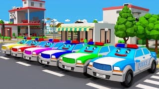 Les Voitures de la Ville - La Voiture de police - Dessins animés - Le Petit Voitures et Camions 1 m6XU8H