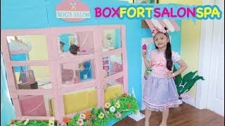 Bug's Unicorn Salon ! Boxfort Barbie Beauty Spa Pretend Play 1 kIsXjP