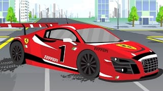 La Voiture de course Rouge - Dessins animés français - Un Monde De Voitures Pour Enfants 1 sPBp4J