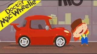 Réparation d'une voiture rouge dans le garage de docteur McWheelie 1 CETSjD