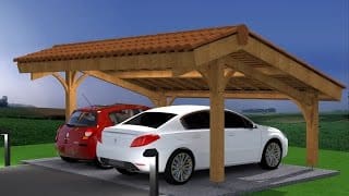 Démo montage abri voiture bois / carport 2 places en kit 1