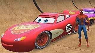 SPIDERMAN & 12 Voitures CARS 2 - Flash Mcqueen de CARS 2 avec des Comptines pour enfants 1 DcXeEq