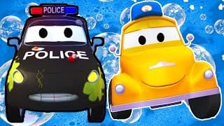 Le lavage Auto de TOM la DEPANNEUSE et Matt la VOITURE de POLICE | Dessins ANIMES pour les ENFANTS 1 DgTIg3