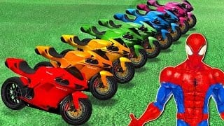 Comptines Bébé - Dessin animé francais Motos colorées et Spiderman Mcqueen Cars| Colors for Kids 1 e3bngN
