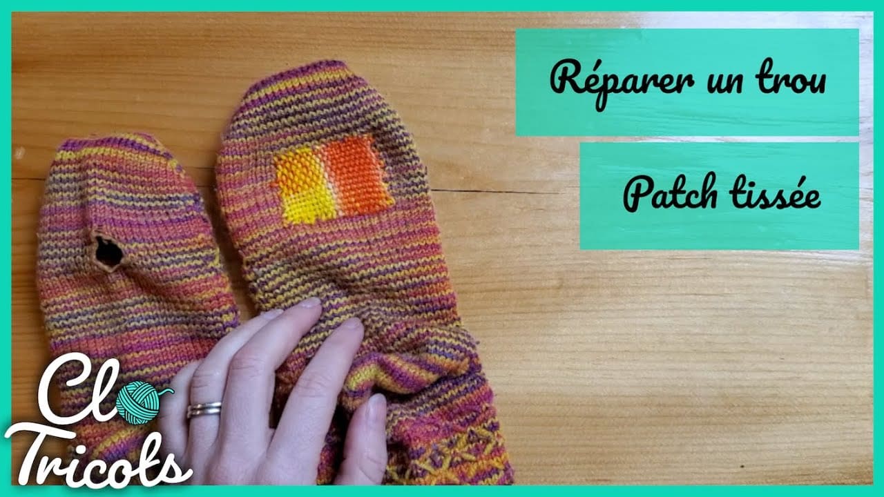 Tutoriel Tricot - Réparer un trou avec une patch tissée (visible