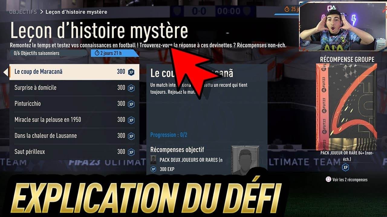 FIFA 23 :COMMENT FAIRE LE DÉFI {LEÇON D'HISTOIRE MYSTÈRE} EXPLICATION
