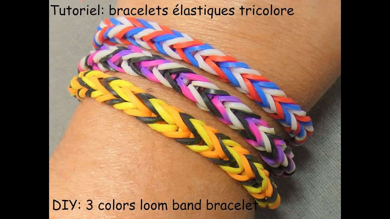 Tutoriel: bracelets élastiques tricolore facile à faire (DIY: three